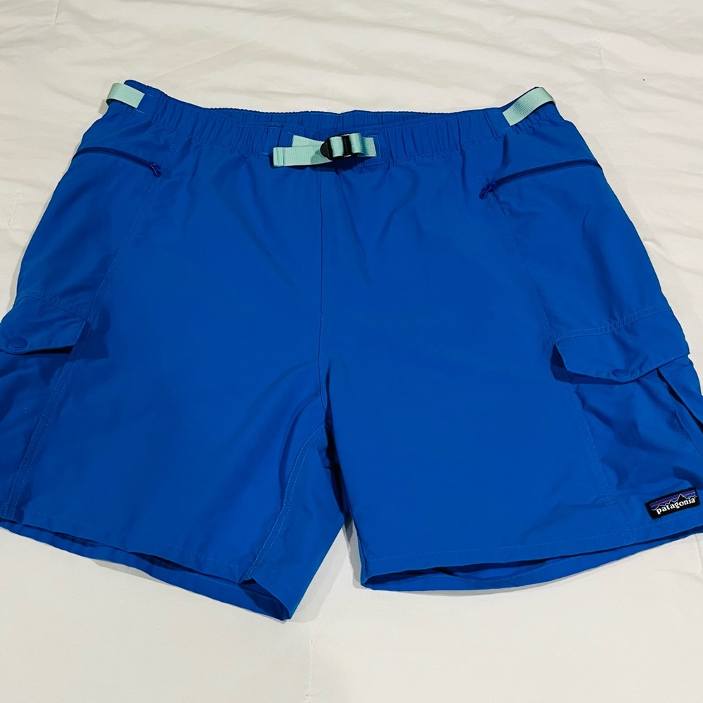 Patagonia Shorts - Rare Belted Men's Blue Hybrid Shorts